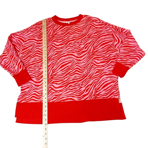 Cabana by Crown & Ivy Women's Crewneck Sweatshirt Oversized Zebra Print Size L - Picture 5 of 8